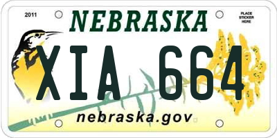 NE license plate XIA664