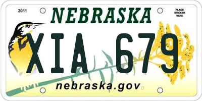 NE license plate XIA679