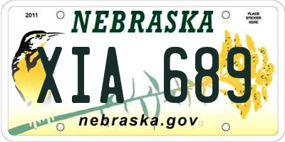 NE license plate XIA689