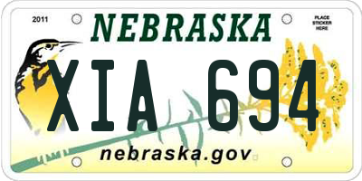NE license plate XIA694