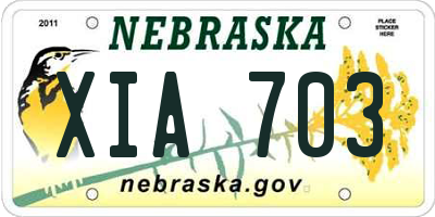 NE license plate XIA703