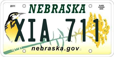 NE license plate XIA711