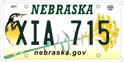 NE license plate XIA715