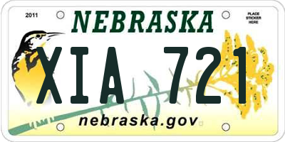NE license plate XIA721