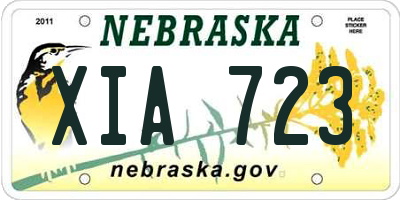 NE license plate XIA723
