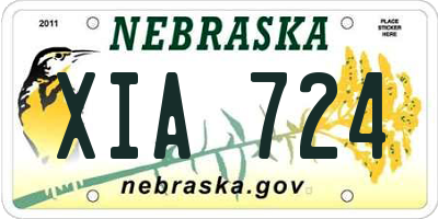 NE license plate XIA724