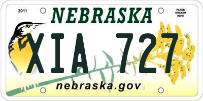 NE license plate XIA727