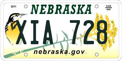 NE license plate XIA728
