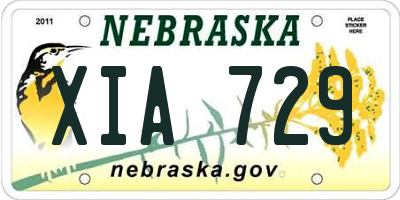 NE license plate XIA729