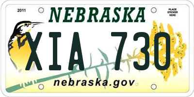 NE license plate XIA730
