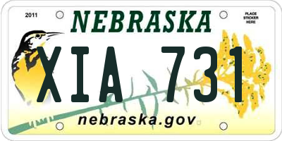 NE license plate XIA731