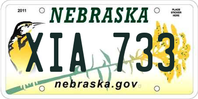 NE license plate XIA733