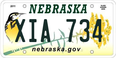 NE license plate XIA734
