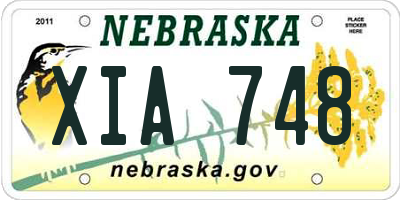 NE license plate XIA748