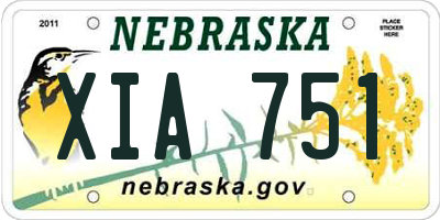 NE license plate XIA751