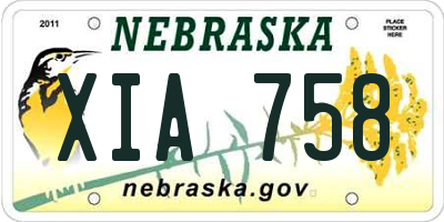 NE license plate XIA758