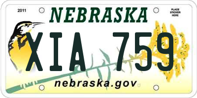 NE license plate XIA759