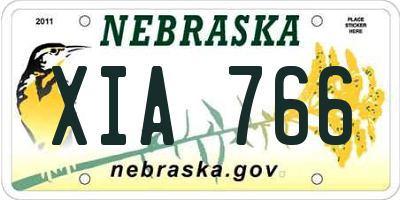 NE license plate XIA766