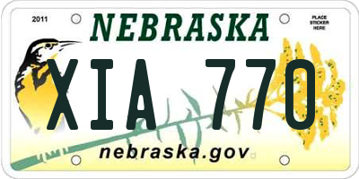 NE license plate XIA770