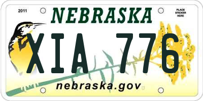 NE license plate XIA776