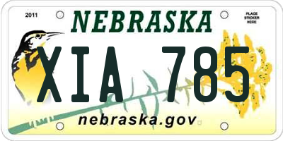 NE license plate XIA785