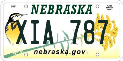 NE license plate XIA787