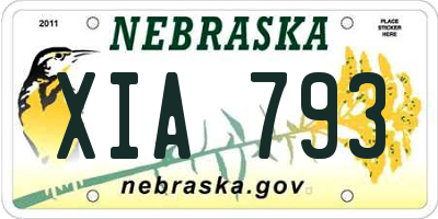 NE license plate XIA793