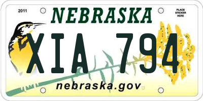 NE license plate XIA794