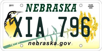 NE license plate XIA796