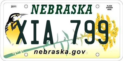 NE license plate XIA799