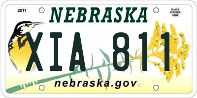 NE license plate XIA811