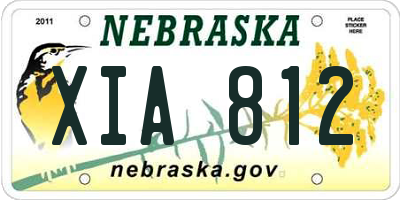 NE license plate XIA812