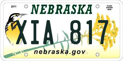 NE license plate XIA817