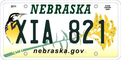 NE license plate XIA821