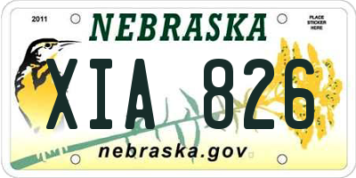 NE license plate XIA826