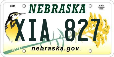 NE license plate XIA827