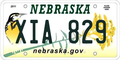 NE license plate XIA829
