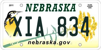 NE license plate XIA834