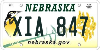 NE license plate XIA847