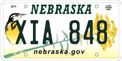 NE license plate XIA848
