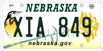 NE license plate XIA849