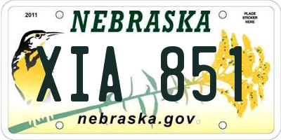 NE license plate XIA851