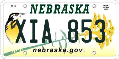 NE license plate XIA853