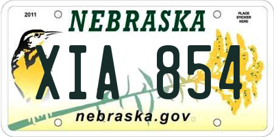 NE license plate XIA854