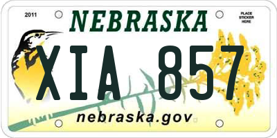 NE license plate XIA857