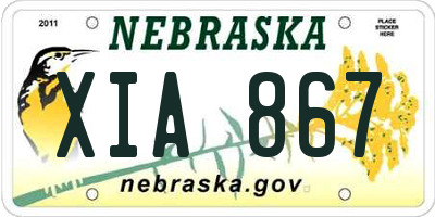 NE license plate XIA867