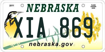 NE license plate XIA869