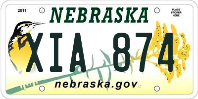 NE license plate XIA874