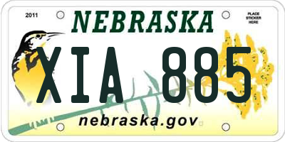 NE license plate XIA885
