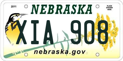 NE license plate XIA908